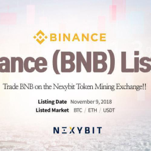 Binance Exchange Coin (BNB) Listed on Token Mining Exchange “Nexybit”