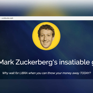 Zuckbucks.cash website is mocking Zuckerberg and Libra with class