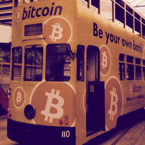 Bitcoin Ads Plastered Across Hong Kong Trams and Near Banks
